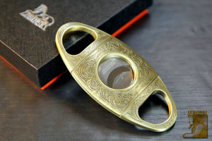 Engraved Floral Western Bronze Cigars Metal Cigar Cutter